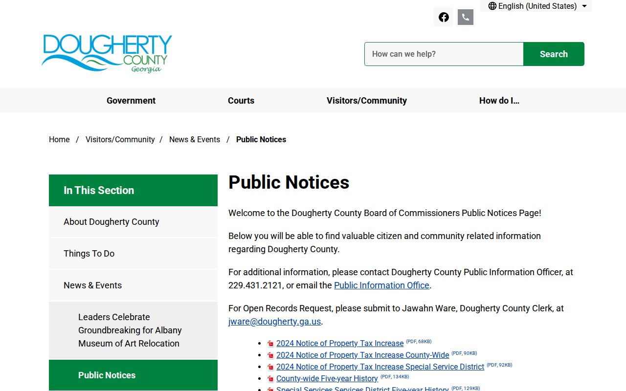Dougherty County court records public records office information