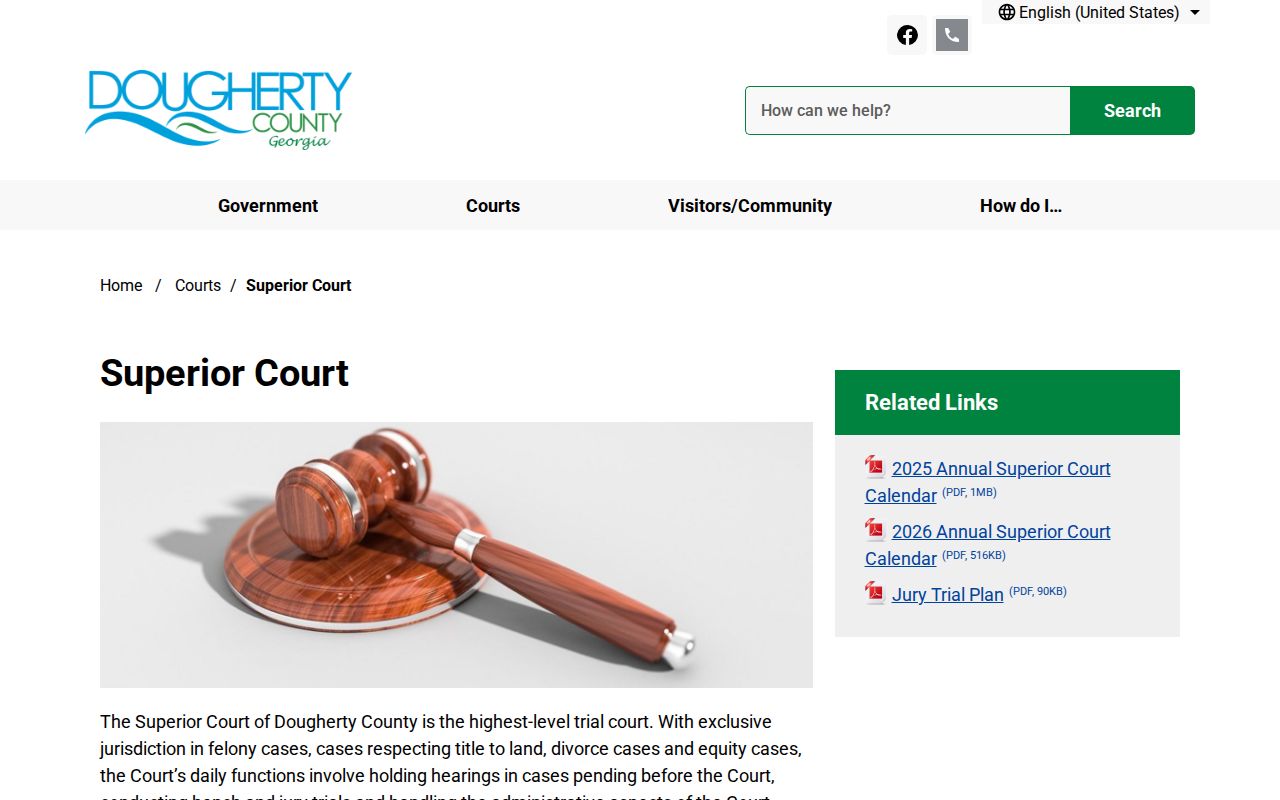 Dougherty County court docket Superior Court information