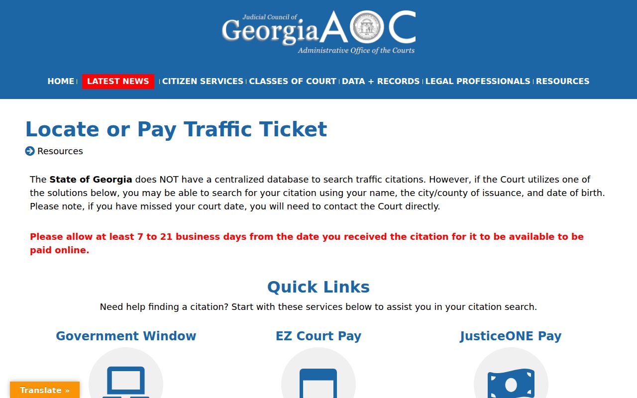 Dougherty County traffic court records Georgia traffic lookup guidance
